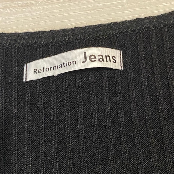 Reformation Bardot Knit Top, black, size Small - Picture 5 of 8